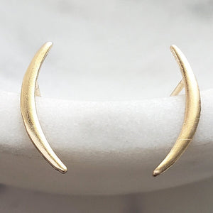 Modern Ear Climber • Crescent Earrings • Climber Earrings • Crescent Moon Studs • Ear Crawler • Silver & Gold Ear Climbers • Gift For Her