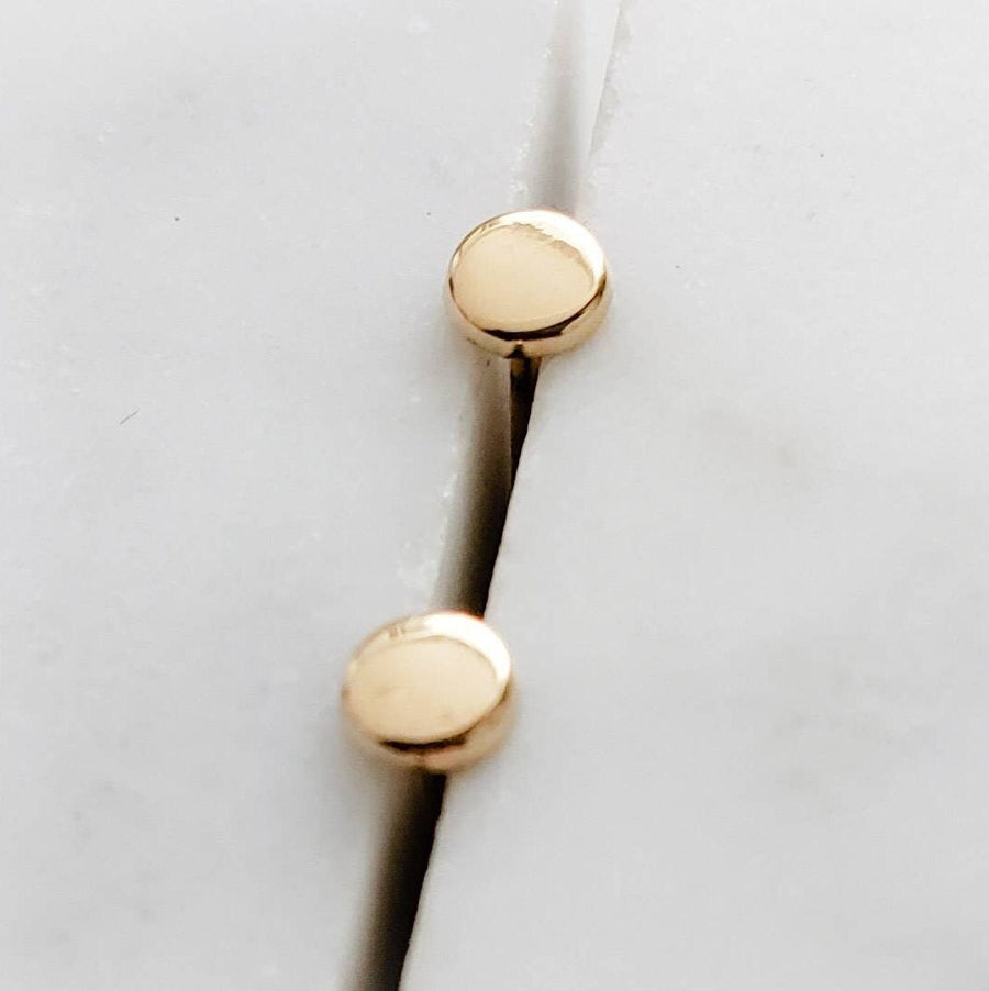 14K Gold Disc Studs • Tiny Gold Studs • Delicate Stud Earrings • Minimalist Earrings • Round Gold Studs • Post Earrings • Dainty 14 karat