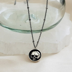 Awesome Skull Necklace • Gothic Style • Memento Mori • Sterling Skull Pendant • Gift For Her • Spooky • Best Friend Gift • Skull Jewelry