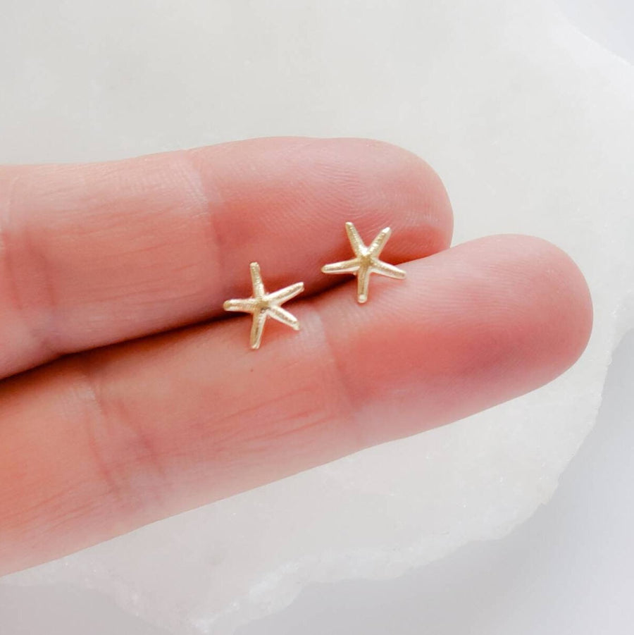 Delicate Starfish Studs • Tiny Starfish Earrings • Minimalist Earrings • Gold Starfish Studs • Beach Themed Jewelry • Cute Little Starfish