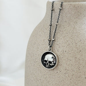 Awesome Skull Necklace • Gothic Style • Memento Mori • Sterling Skull Pendant • Gift For Her • Spooky • Best Friend Gift • Skull Jewelry