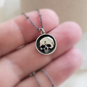 Awesome Skull Necklace • Gothic Style • Memento Mori • Sterling Skull Pendant • Gift For Her • Spooky • Best Friend Gift • Skull Jewelry