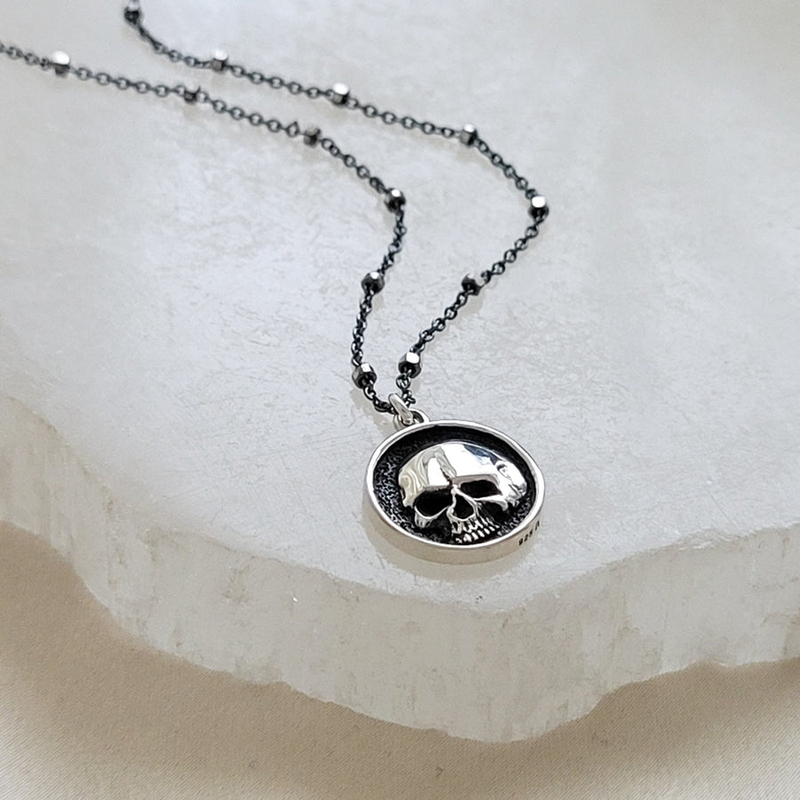 Awesome Skull Necklace • Gothic Style • Memento Mori • Sterling Skull Pendant • Gift For Her • Spooky • Best Friend Gift • Skull Jewelry