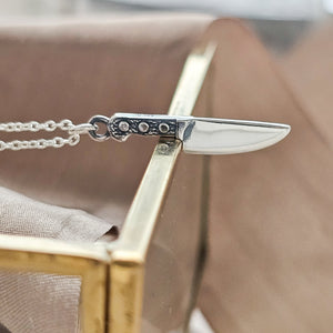 Tiny Knife Necklace • Edgy Jewelry • Layering Necklace • Goth Style • Knife Charm • Badass Style • Best Friend Gift • Chef's Knife Charm