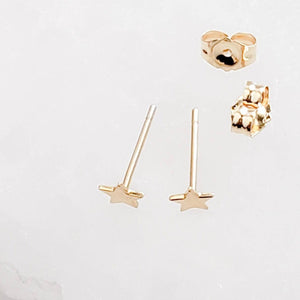 14k Gold Tiny Star Studs • Delicate Studs • Gold Star Studs • Little Stud Earrings • Minimalist Earrings • Post Earrings • Dainty Studs