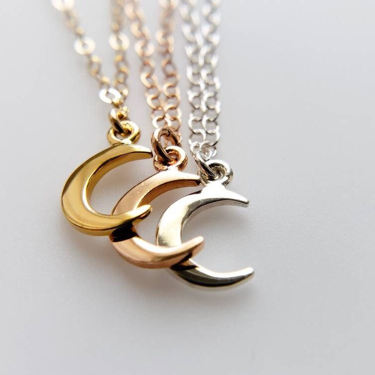 Tiny Crescent Moon Necklace