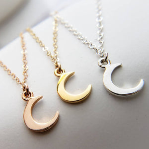 Tiny Crescent Moon Necklace