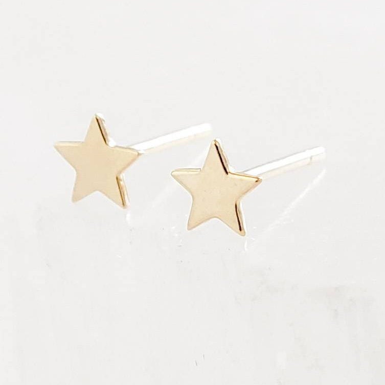 14k Gold Tiny Star Studs • Delicate Studs • Gold Star Studs • Little Stud Earrings • Minimalist Earrings • Post Earrings • Dainty Studs