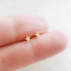 14k Gold Tiny Star Studs • Delicate Studs • Gold Star Studs • Little Stud Earrings • Minimalist Earrings • Post Earrings • Dainty Studs