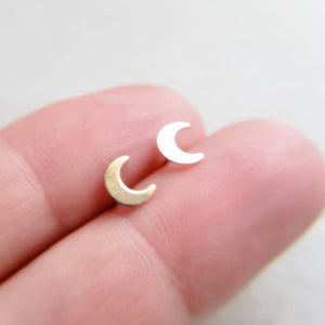 Crescent Moon Studs • Tiny Gold Earrings • Stud Earrings • Gold Crescent Moon Earrings • Minimalist Earrings • Gold Studs • Gift For Her