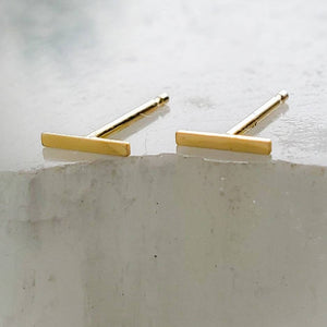 Tiny 14k Gold Bar Studs • Dainty Bar Earrings • Minimalist Studs • Delicate Bar Studs • Multiple Piercings • 14 Karat Gold • Gift For Her