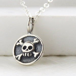 Best Friend Gift • Tiny Skull & Crossbones Necklace • BFF • Gang Of Two • Tough Girls • Skull Pendant • Badass Girls • Jolly Roger • Pirates