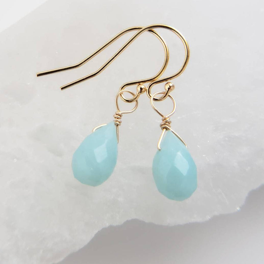 Tiny Amazonite Earrings