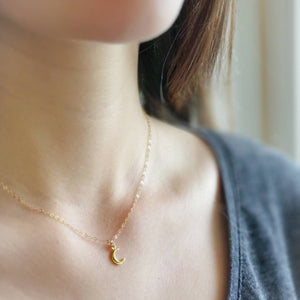 Tiny Crescent Moon Necklace