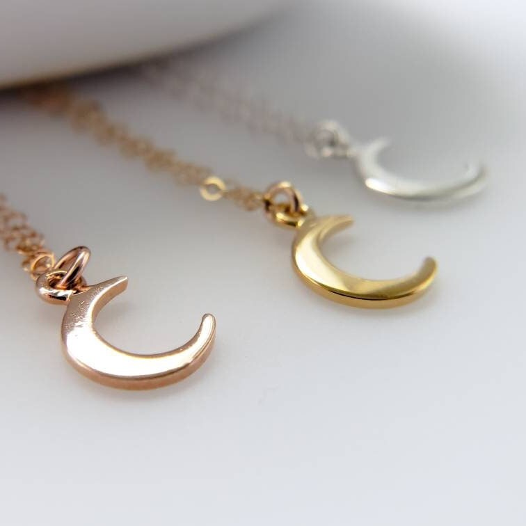 Tiny Crescent Moon Necklace