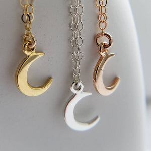 Tiny Crescent Moon Necklace