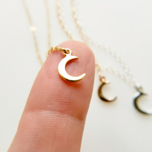 Tiny Crescent Moon Necklace