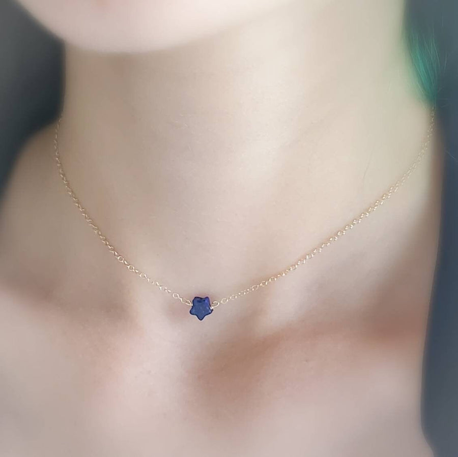 Lapis Star Necklace • Tiny Blue Star • Celestial Charm • Gift For Her • Lapis Lazuli Necklace • Waterproof • Best Friend Gift • Dainty