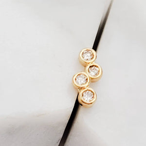 Delicate Double Diamond Infinity Studs in 14k Gold • Pair of Dainty Genuine Diamond Earrings • Tiny Studs • Fine Jewelry • Anniversary Gift