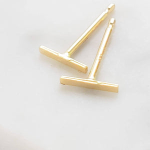 Tiny 14k Gold Bar Studs • Dainty Bar Earrings • Minimalist Studs • Delicate Bar Studs • Multiple Piercings • 14 Karat Gold • Gift For Her