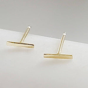 Tiny 14k Gold Bar Studs • Dainty Bar Earrings • Minimalist Studs • Delicate Bar Studs • Multiple Piercings • 14 Karat Gold • Gift For Her