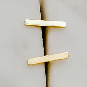 Tiny 14k Gold Bar Studs • Dainty Bar Earrings • Minimalist Studs • Delicate Bar Studs • Multiple Piercings • 14 Karat Gold • Gift For Her