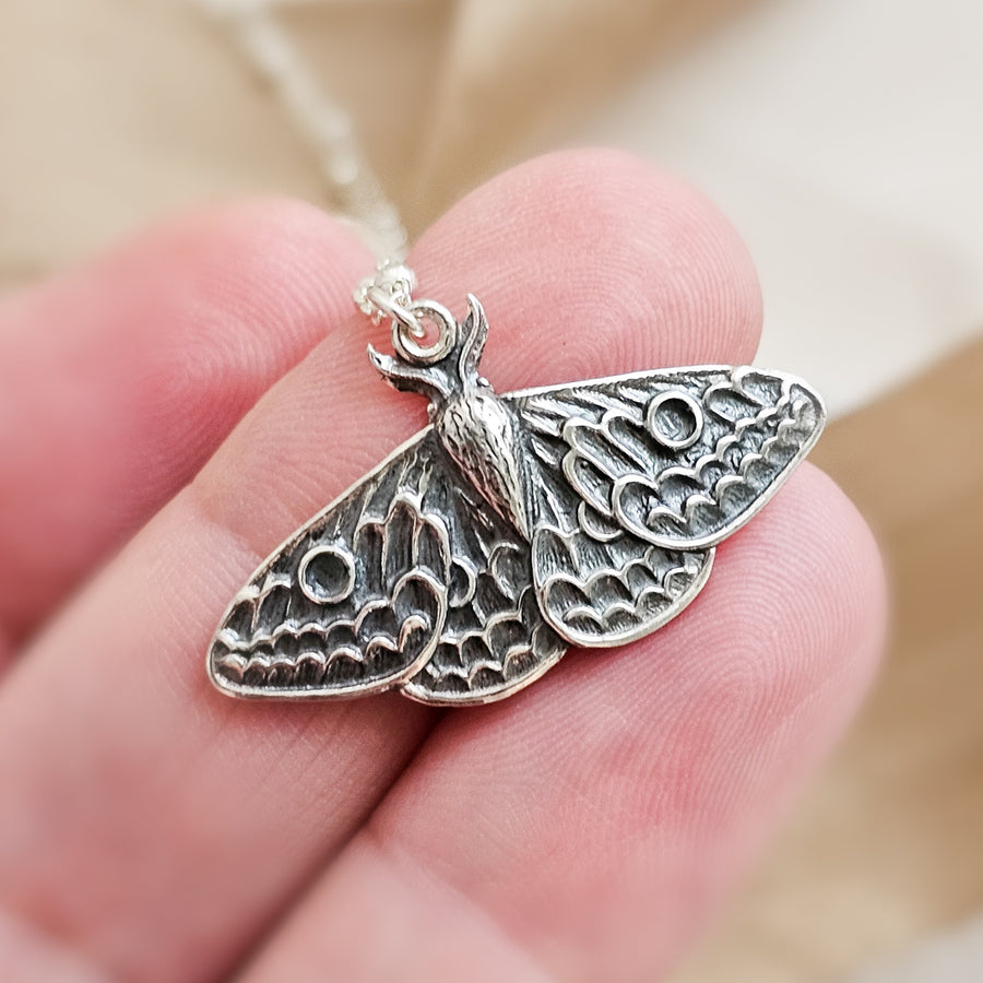 Exquisite Moth Necklace • Sterling Silver Moth Wings • Gift For Nature Lover • Golden Moth Charm • Layering Necklace • Waterproof