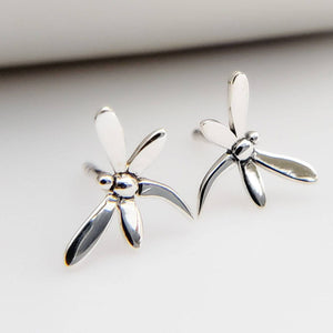 Tiny Dragonfly Stud Earrings • Gold Dragonflies • Insect Studs • Sterling Silver Dragonfly • Post Earrings • Bug Earrings