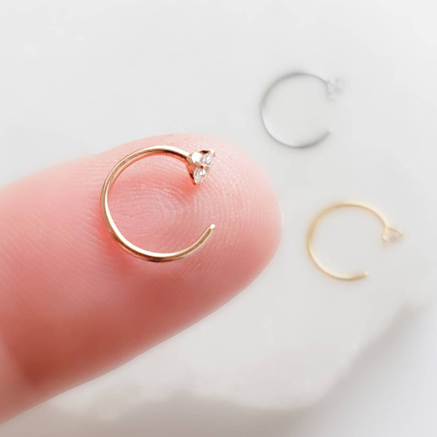 Dainty SPARKLE Hug Hoops • 20 Gauge • Thin CZ Hoops • Open Skinny Hoop • Modern Hoop Earrings • Tiny Sparkle Hug Hoops • Delicate Earrings