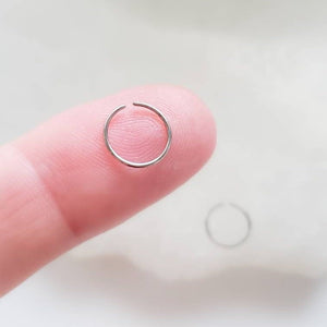 Thin Titanium Endless Hoops • Tiny Hoops • Skinny Hoop • Seamless Hoops • F67 Implant Grade • Cartilage • Tragus • Septum • Nose Ring • 22g