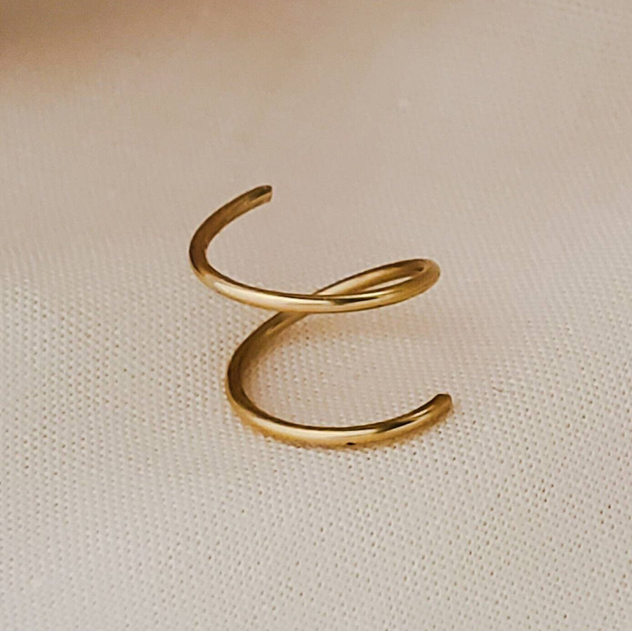 Tiny Double Twist Hoop • Twist In Earring • Spiral Hoop Earring • Double Open Hoop • Multi Spiral Earring • Fake Double Piercing