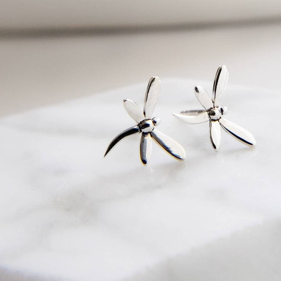 Tiny Dragonfly Stud Earrings • Gold Dragonflies • Insect Studs • Sterling Silver Dragonfly • Post Earrings • Bug Earrings