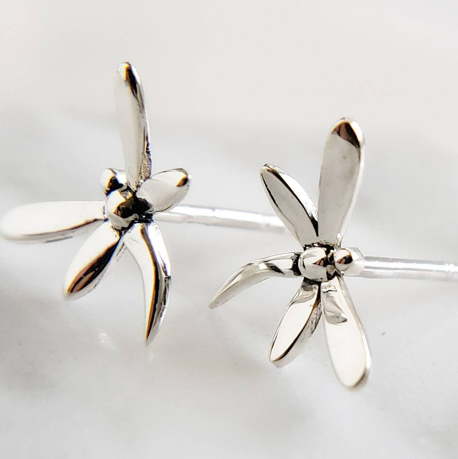 Tiny Dragonfly Stud Earrings • Gold Dragonflies • Insect Studs • Sterling Silver Dragonfly • Post Earrings • Bug Earrings