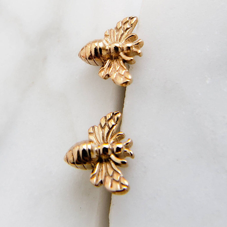 Tiny Honey Bee Studs • Dainty Bee Earrings • Bumble Bee Studs • Tiny Gold Bees • Little Bee Earring Studs • Delicate Bee Jewelry • Gift