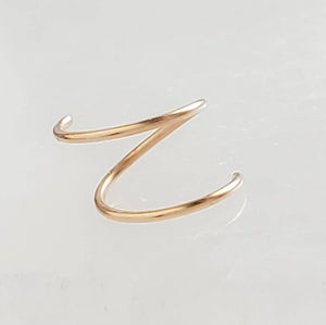 Tiny Double Twist Hoop • Twist In Earring • Spiral Hoop Earring • Double Open Hoop • Multi Spiral Earring • Fake Double Piercing