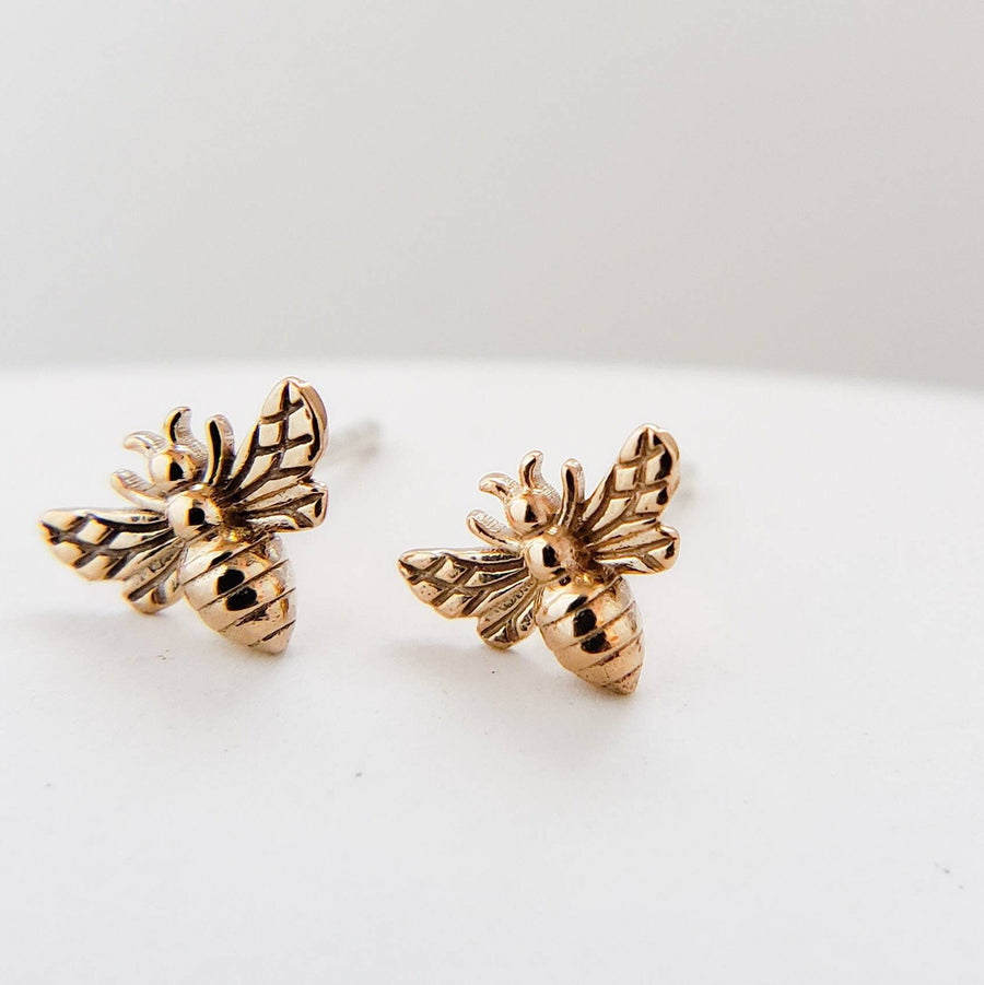 Tiny Honey Bee Studs • Dainty Bee Earrings • Bumble Bee Studs • Tiny Gold Bees • Little Bee Earring Studs • Delicate Bee Jewelry • Gift