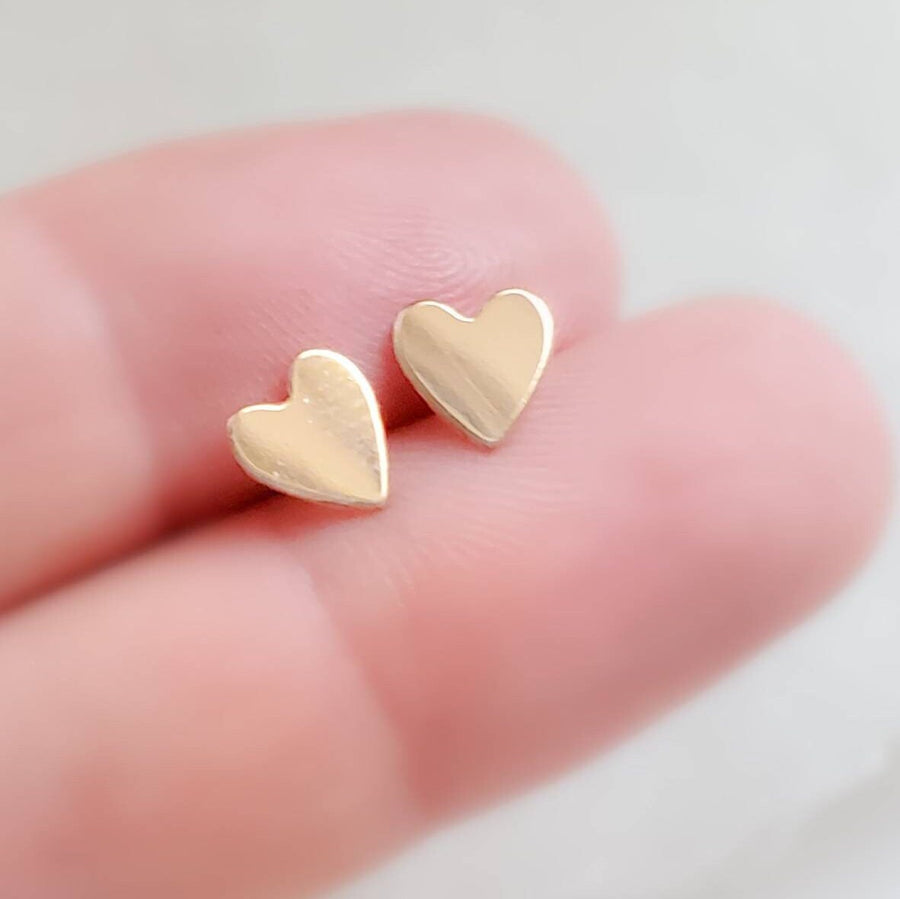 Rose Gold Heart Studs • Tiny Studs • Little Heart Earrings • Delicate Stud Earrings • Love Jewelry • Gift For Her • Multiple Piercings