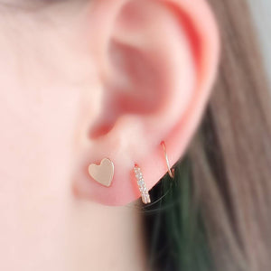 Rose Gold Heart Studs • Tiny Studs • Little Heart Earrings • Delicate Stud Earrings • Love Jewelry • Gift For Her • Multiple Piercings