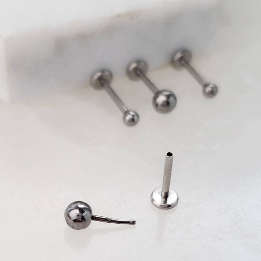 Tiny Ball Studs • Flat Back • Threadless Push In • Surgical Steel • Body Jewelry • Nap Studs • Comfort Studs • Waterproof • Ear Stack