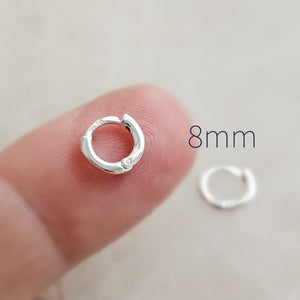 Tiny Sterling Hoops • Hinged Huggie Hoop Earrings • Dainty Silver Hoop Earrings • Waterproof • Comfort Hoops • Ear Stack • Minimalist Gift