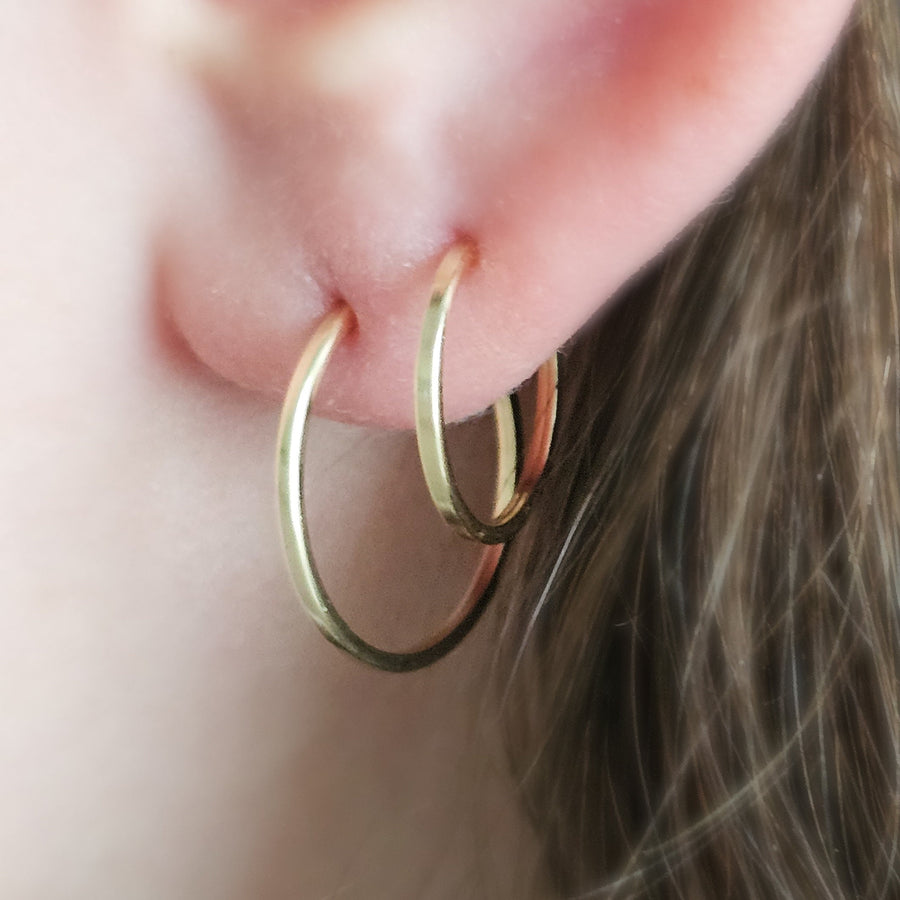 Endless Hoops • Minimalist & Modern • Gift For Her • Sterling Silver Hoops • Ear Stack • Gold Hoops • Waterproof Earrings