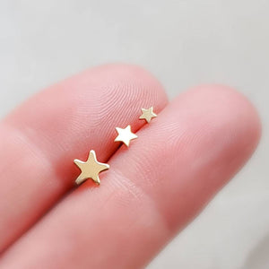 14k Gold Star Studs • Choose Your Size • Delicate Studs • Gold Star Studs • Little Stud Earrings • Minimalist Earrings • Dainty Studs