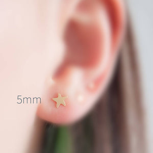 14k Gold Star Studs • Choose Your Size • Delicate Studs • Gold Star Studs • Little Stud Earrings • Minimalist Earrings • Dainty Studs