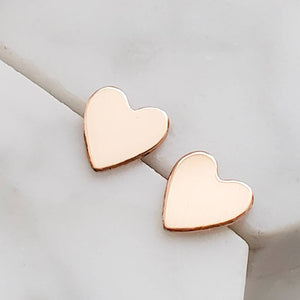 Rose Gold Heart Studs • Tiny Studs • Little Heart Earrings • Delicate Stud Earrings • Love Jewelry • Gift For Her • Multiple Piercings