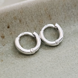 Tiny Sterling Hoops • Hinged Huggie Hoop Earrings • Dainty Silver Hoop Earrings • Waterproof • Comfort Hoops • Ear Stack • Minimalist Gift