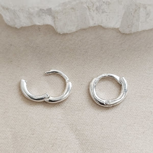 Tiny Sterling Hoops • Hinged Huggie Hoop Earrings • Dainty Silver Hoop Earrings • Waterproof • Comfort Hoops • Ear Stack • Minimalist Gift