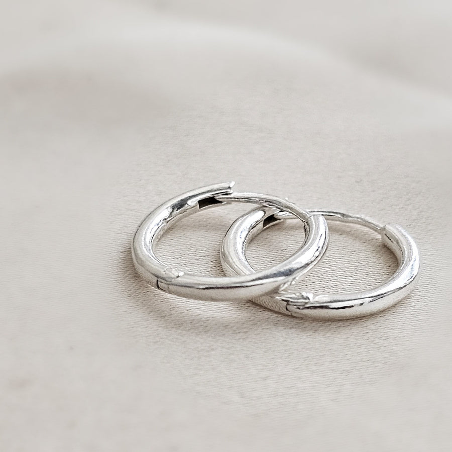 Tiny Sterling Hoops • Hinged Huggie Hoop Earrings • Dainty Silver Hoop Earrings • Waterproof • Comfort Hoops • Ear Stack • Minimalist Gift