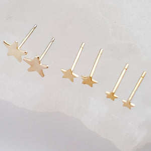 14k Gold Star Studs • Choose Your Size • Delicate Studs • Gold Star Studs • Little Stud Earrings • Minimalist Earrings • Dainty Studs