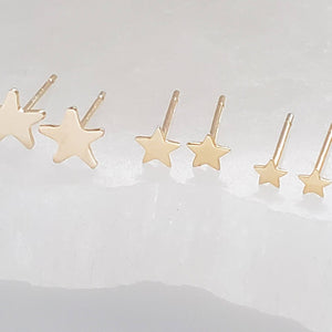 14k Gold Star Studs • Choose Your Size • Delicate Studs • Gold Star Studs • Little Stud Earrings • Minimalist Earrings • Dainty Studs