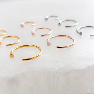 Tiny Dot Hug Hoops • 20 Gauge • Thin Dot Hoops • Open Skinny Hoop • Modern Hoops • Dainty Hug Hoops • Delicate Nose Ring • Surgical Steel